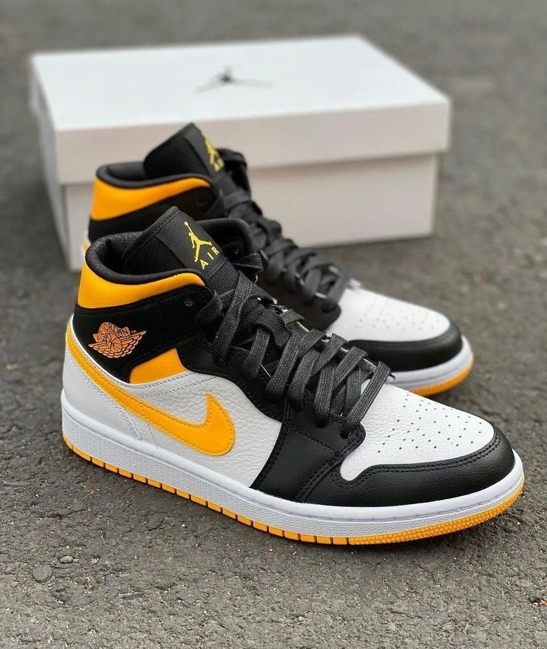 Custom Jordan 1 Mid Yellow Toe